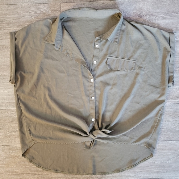 Green Button Down Shirt - Picture 2 of 7